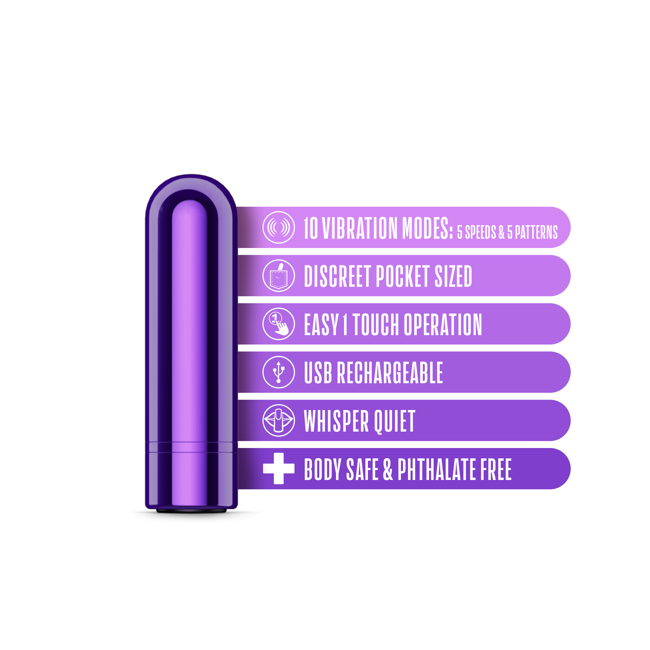 Blush - Kool Vibes - Rechargeable Mini Bullet - - Vibrators - ABS