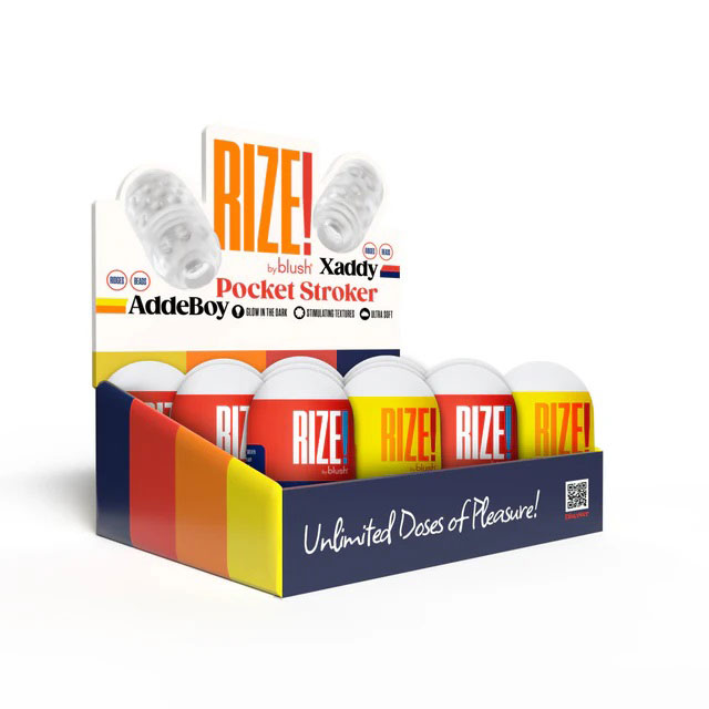 Blush - Rize - the Pill Mini Stroker - 12 Pack Display - Displays-Bowls & Wall Displays