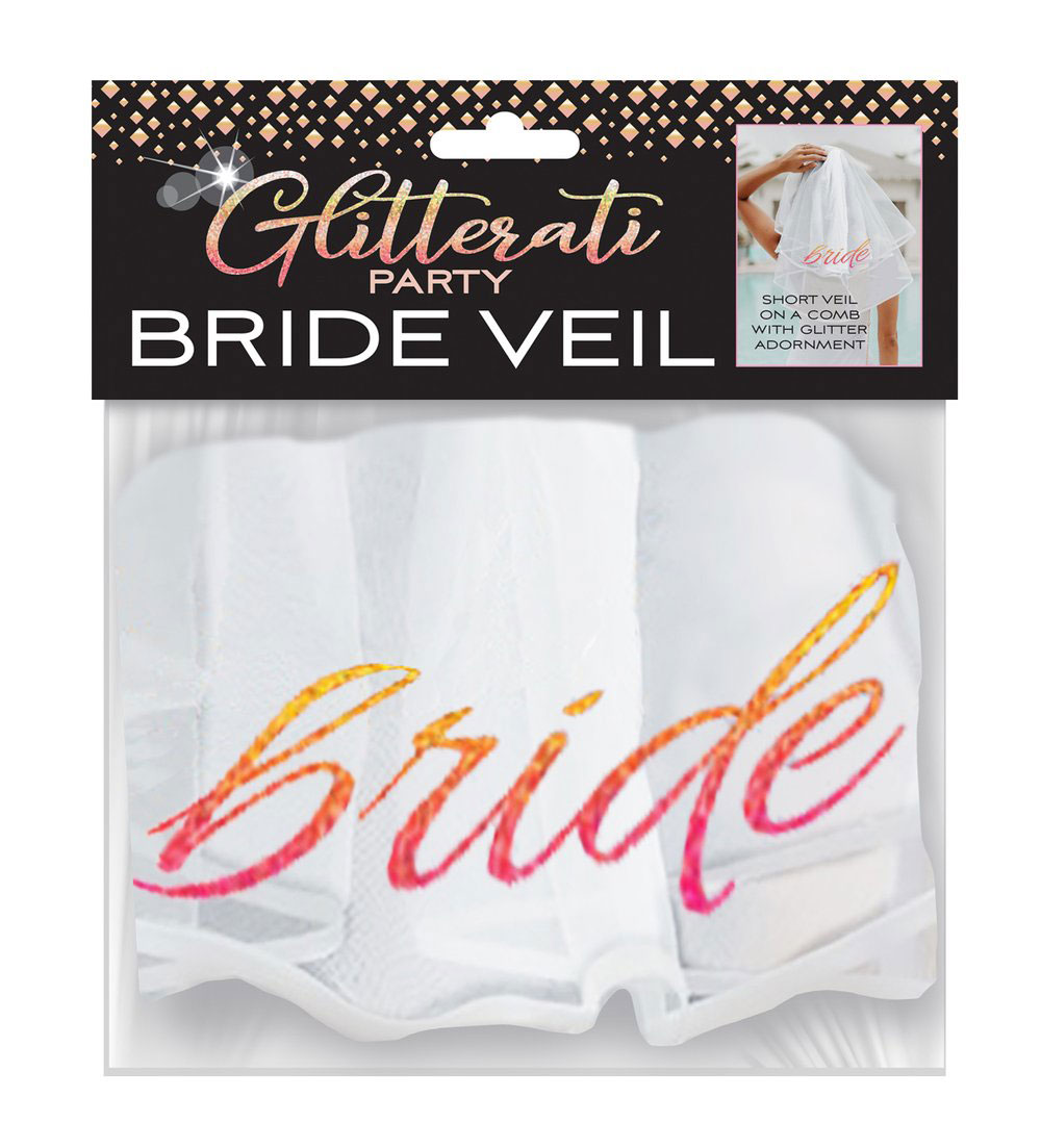 Little Genie - Glitterati Bride Veil - White - Bachelor & Bachelorette Items
