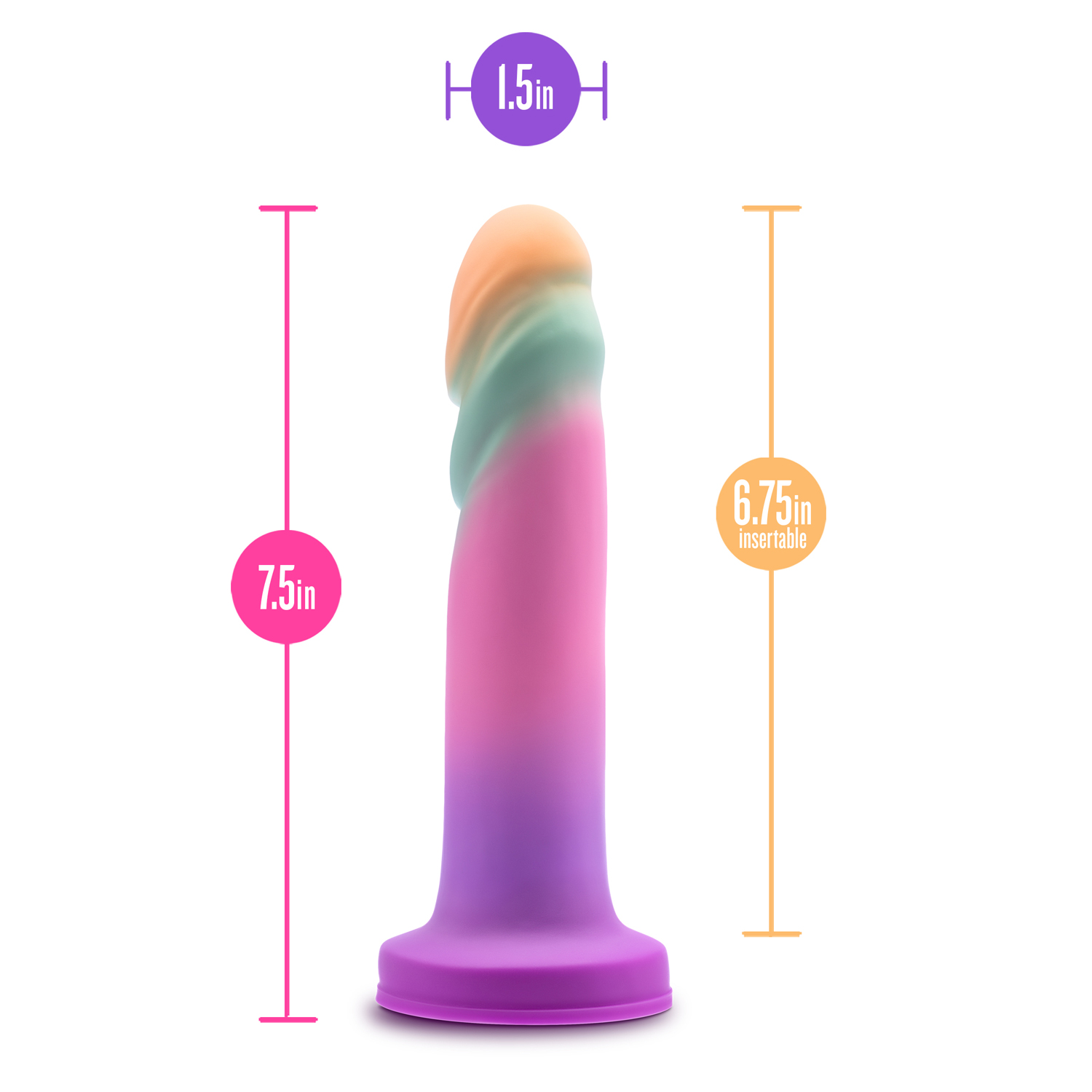 Blush - Avant Sunrise Gaze 7.5 in. Dildo Sherbet - Dildos - Silicone