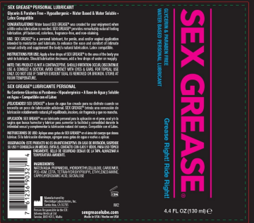 I.D. Lubricants - Sex Grease Water Based 4.4 Oz - Lubricants, Creams & Glides