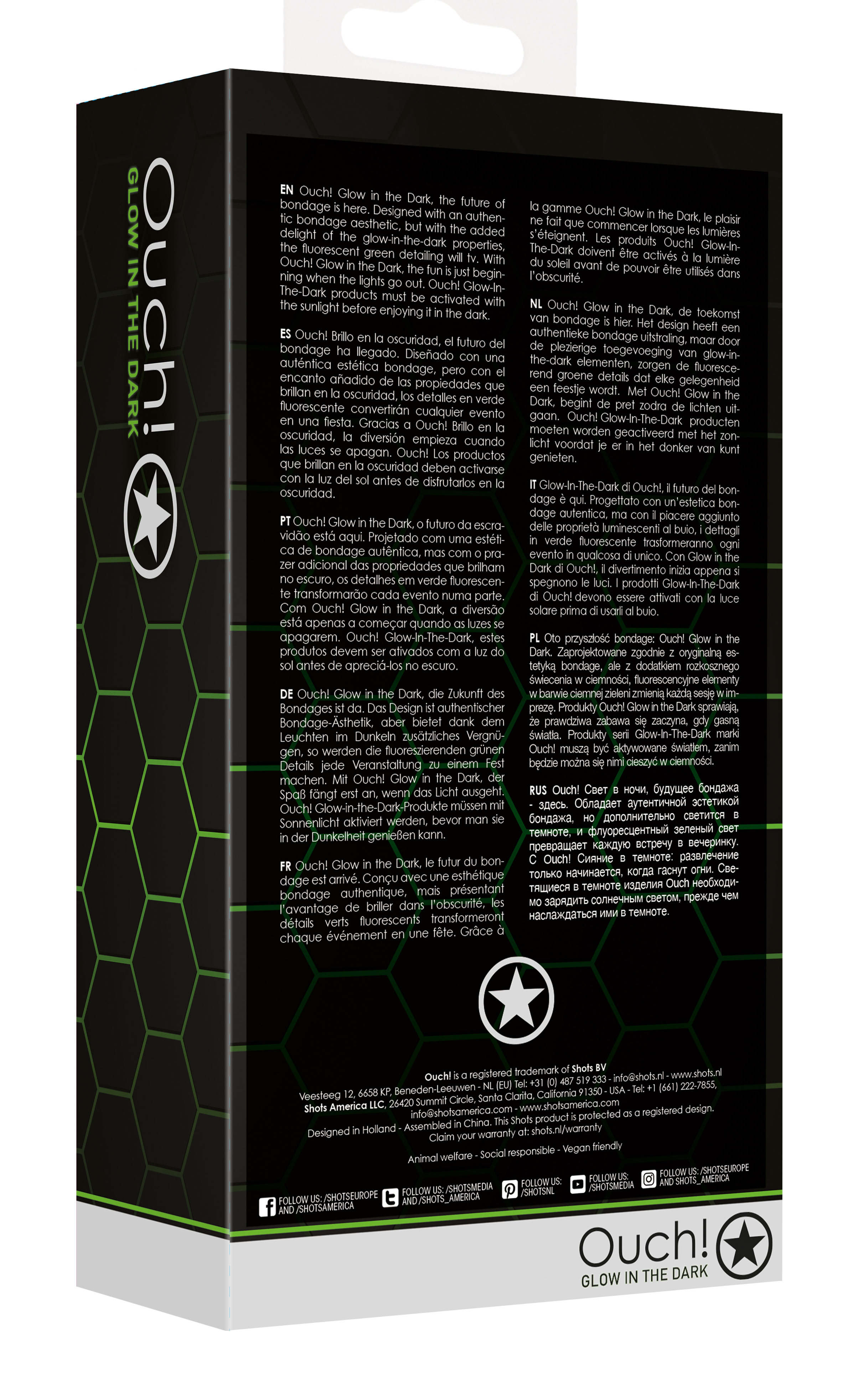 Shots - Ouch! Glow in the Dark Rope 10 m / 33 ft. Neon Green - Bondage & Fetish Toys - Polypropylene