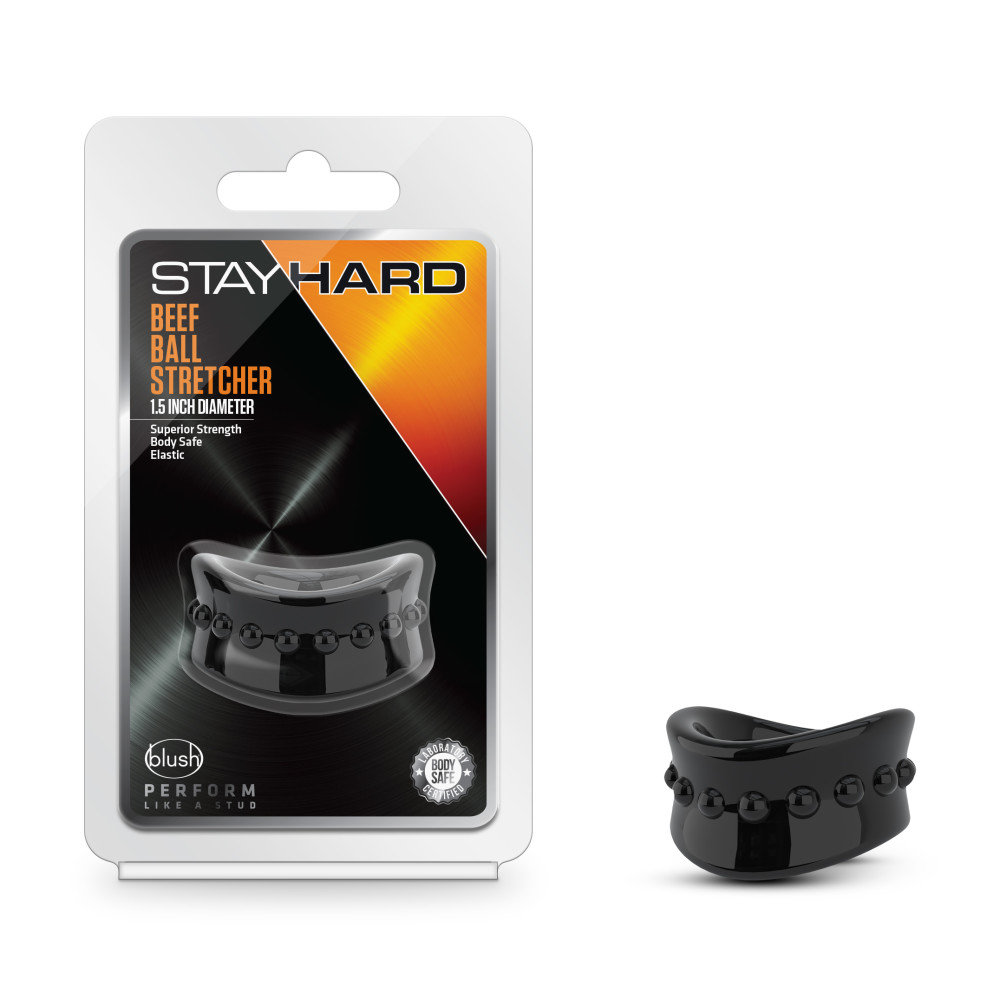Blush - Stay Hard - Beef Ball Stretcher - 1.5 Inch Diameter - Black - Cockrings