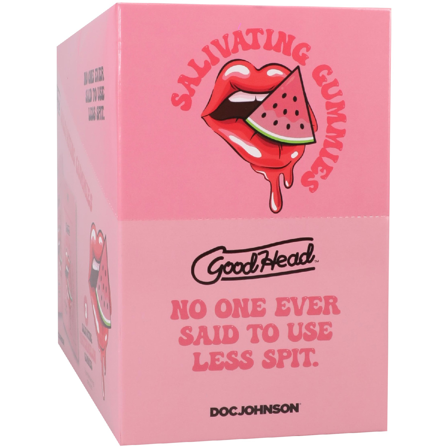 Doc Johnson - Goodhead - Salivating Gummies 24pk Display (3 Pcs Per Pouch) - Watermelon - Displays-Bowls & Wall Displays
