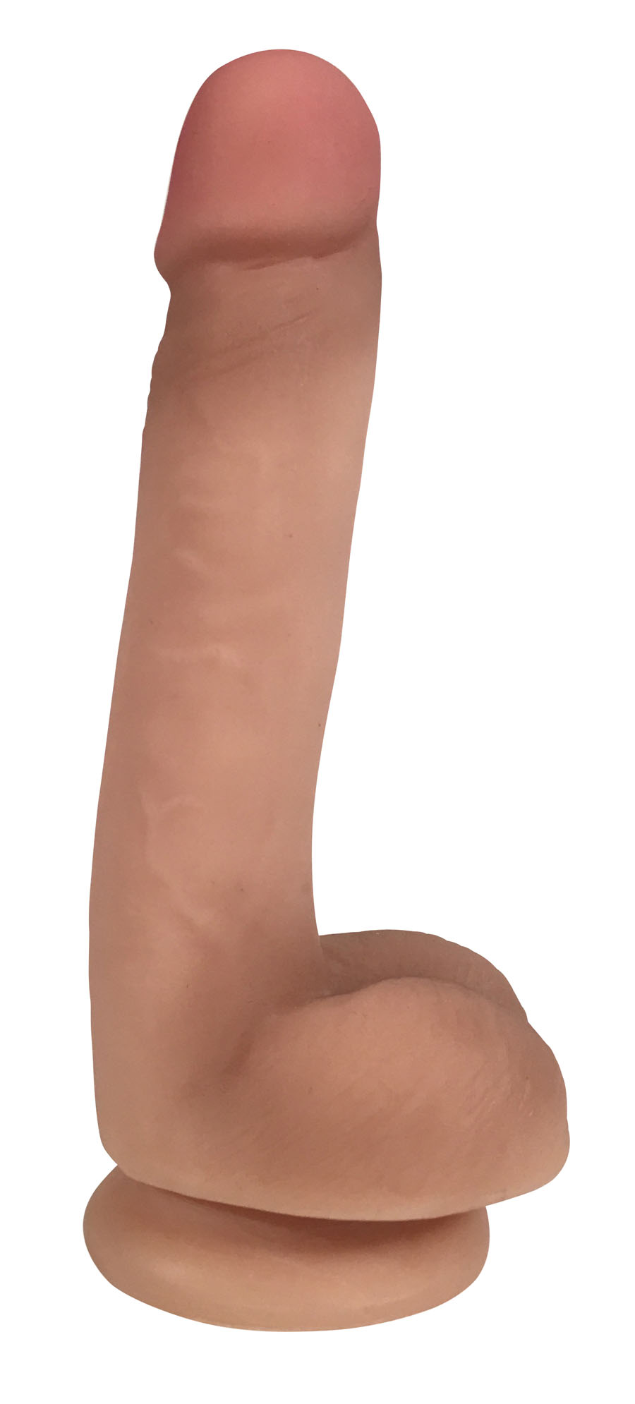 Curve Novelties - Curve Toys Easy Riders 7 in. Dual Density Dildo with Balls & Suction Cup Beige - Dildos - TPE/TPR/Elastomers