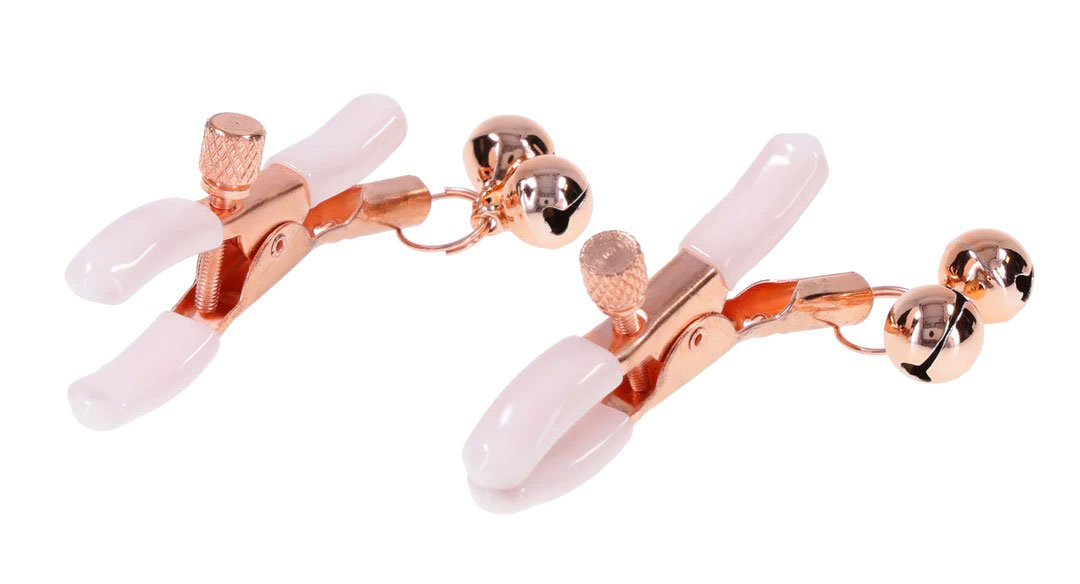 Sportsheets - Peaches 'N Creame Bell Nipple Clamps - Bondage & Fetish Toys