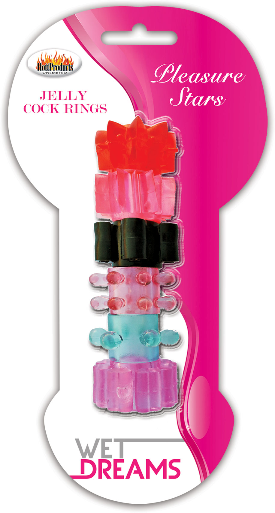 Hott Products - Pleasure Stars Jelly Cock Rings - Clit Stimulators