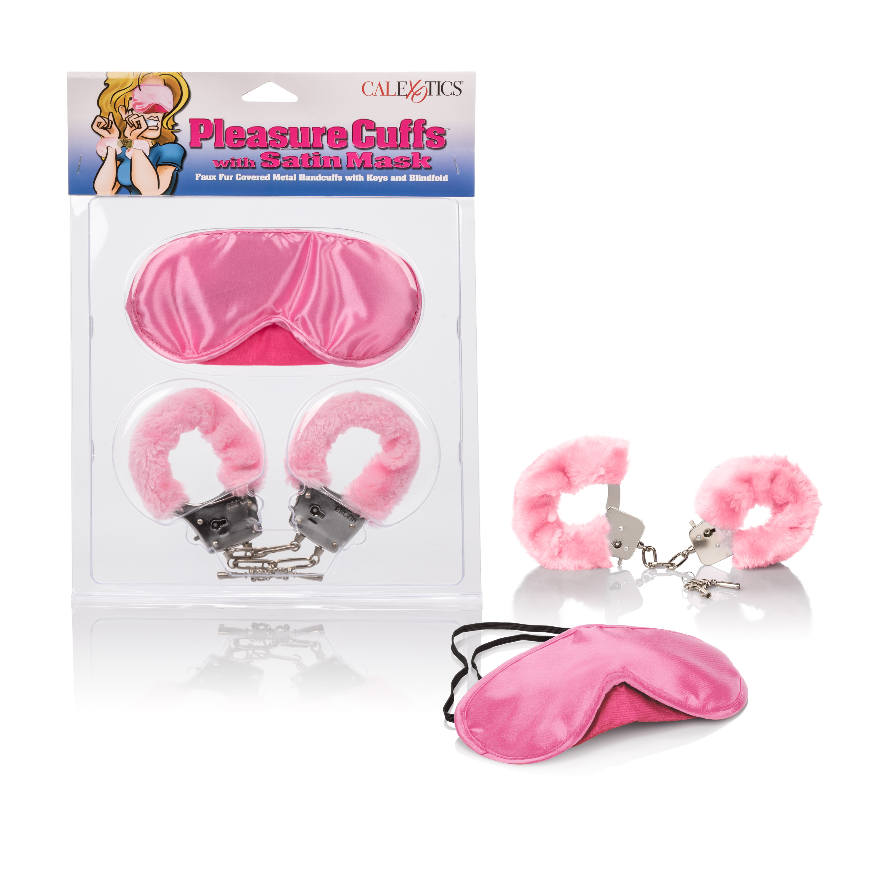 CalExotics - Pleasure Cuffs With Satin Mask - Bondage & Fetish Toys