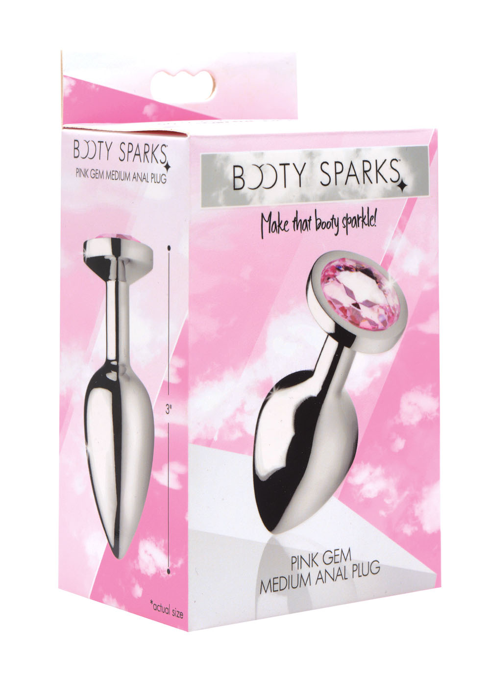 XR Brands - Pink Gem Anal Plug - Medium - Anal Toys & Stimulators