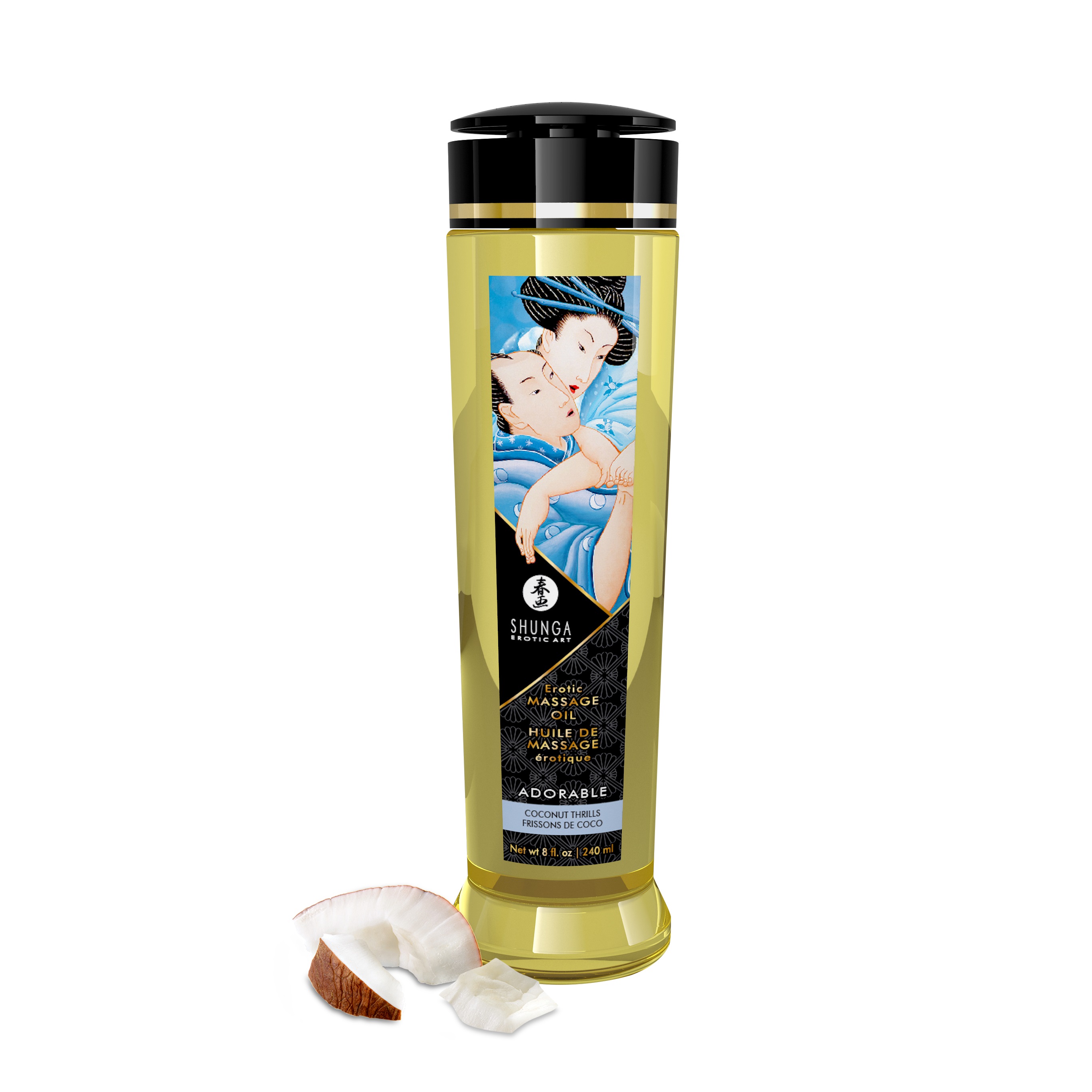Shunga - Massage Oils - Adorable 8 Fl. Oz. Coconut Thrills - Lubricants, Creams & Glides