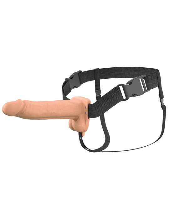 Pipedream - Fantasy X-Tensions Elite 8" Vibrating Hollow Silicone Strap-on - Light - Harnesses & Strap-Ons