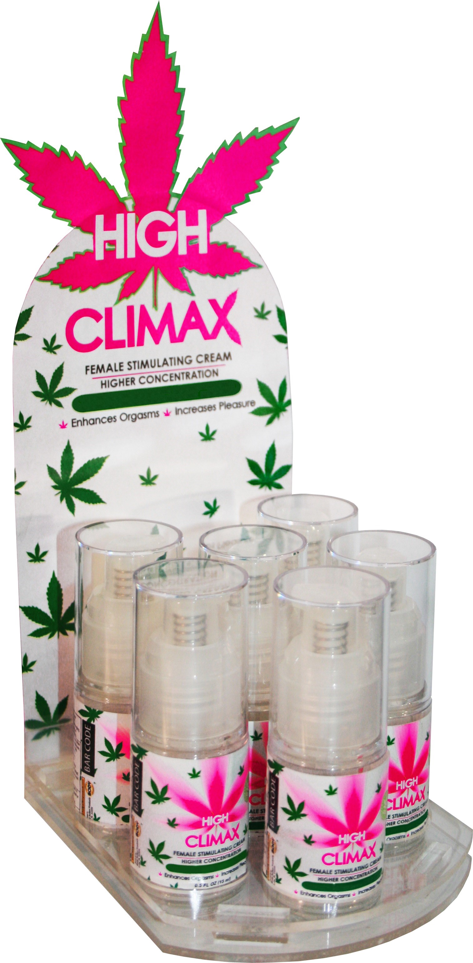 Body Action - High Climax Female Stimulating Cream - 0.5 Fl. Oz. / 15 ml - 6 Count Display - Displays-Bowls & Wall Displays