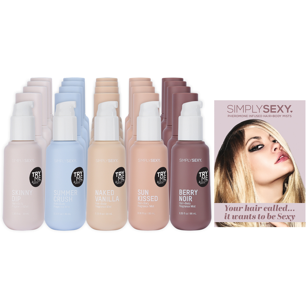 Classic Brands - Simply Sexy Pheromone Hair and Body Mist Bundle With Testers 26 Pc - Bath & Body