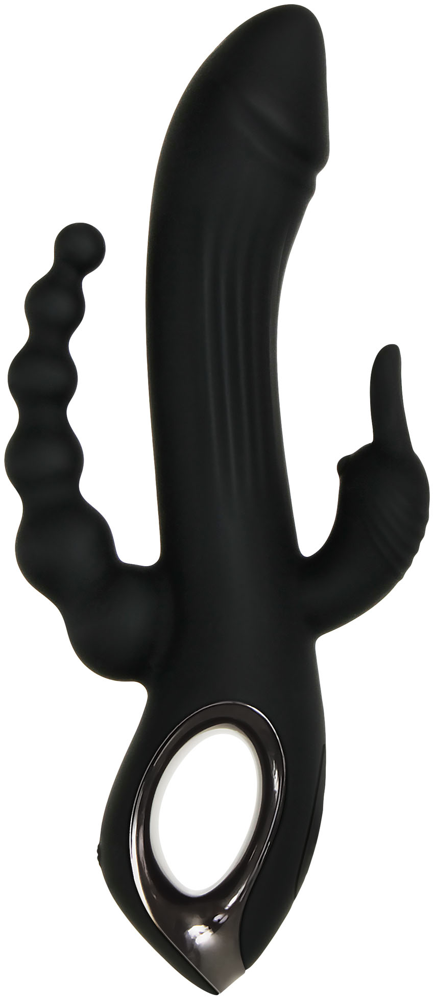 Evolved - Evolved Trifecta Rechargeable Dual Entry Triple Stimulation Silicone Rabbit Vibrator Black - Vibrators - Silicone