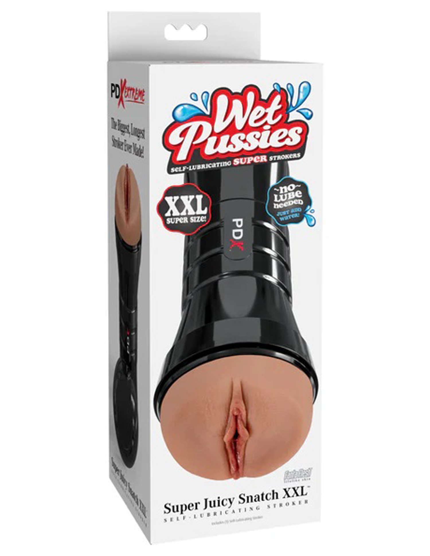 PDX Brands - PDX Extreme Wet Pussies Super Juicy Snatch XXL Brown - Masturbation Aids for Males - TPE/TPR/Elastomers