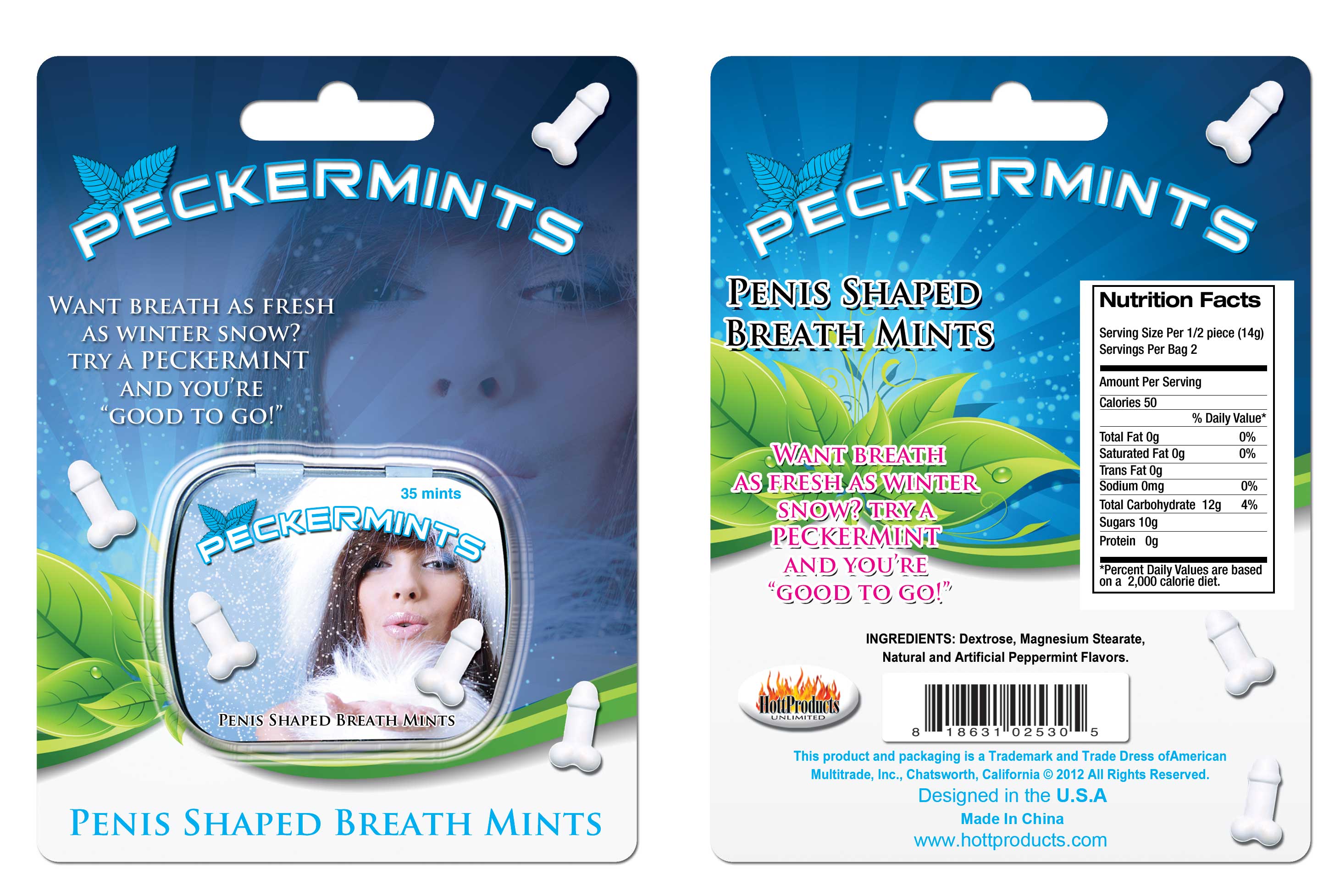 Hott Products - Peckermints - Blister Card - Edible