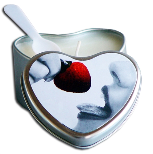 Earthly Body - Edible Heart Candle - Strawberry - 4 Oz. - Bath & Body