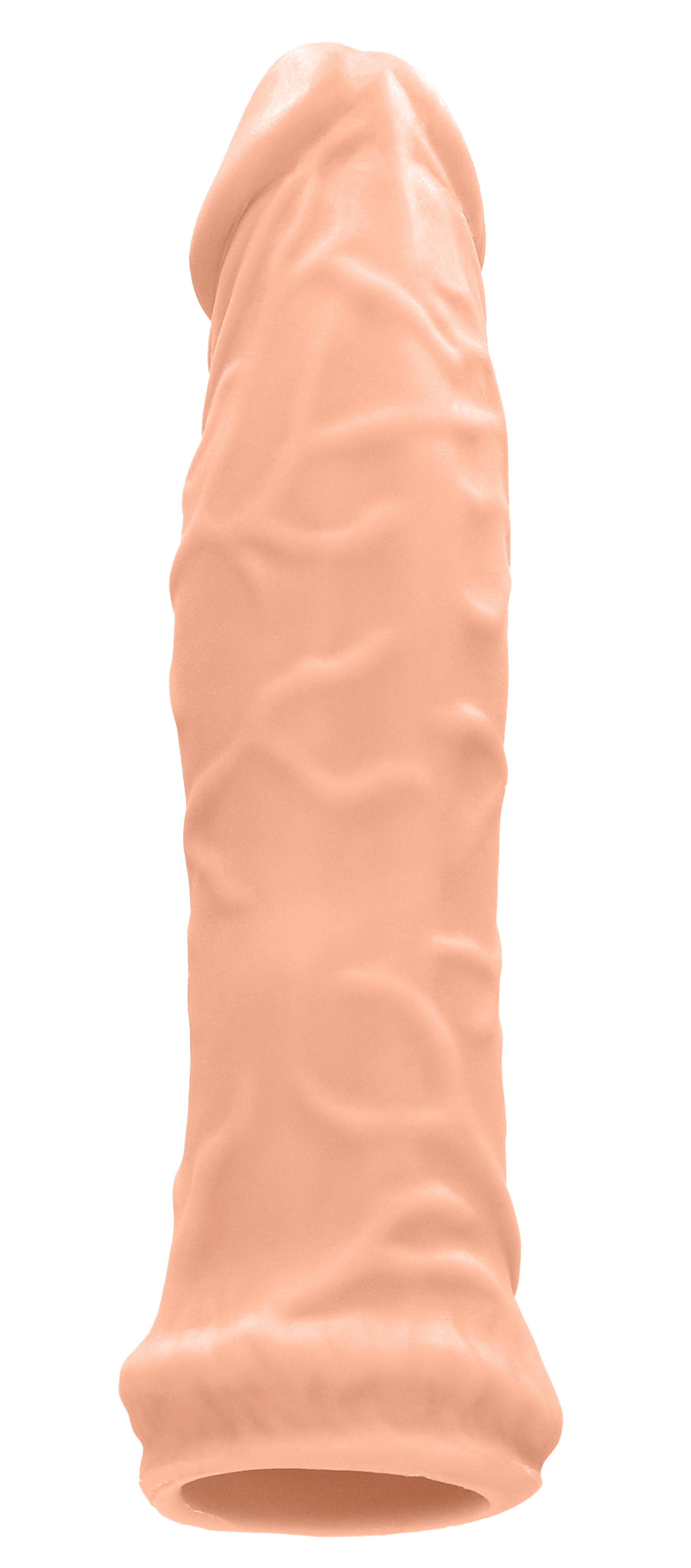 Shots - RealRock Realistic 6 in. Penis Sleeve Extender Beige - Bondage & Fetish Toys - TPE/TPR/Elastomers
