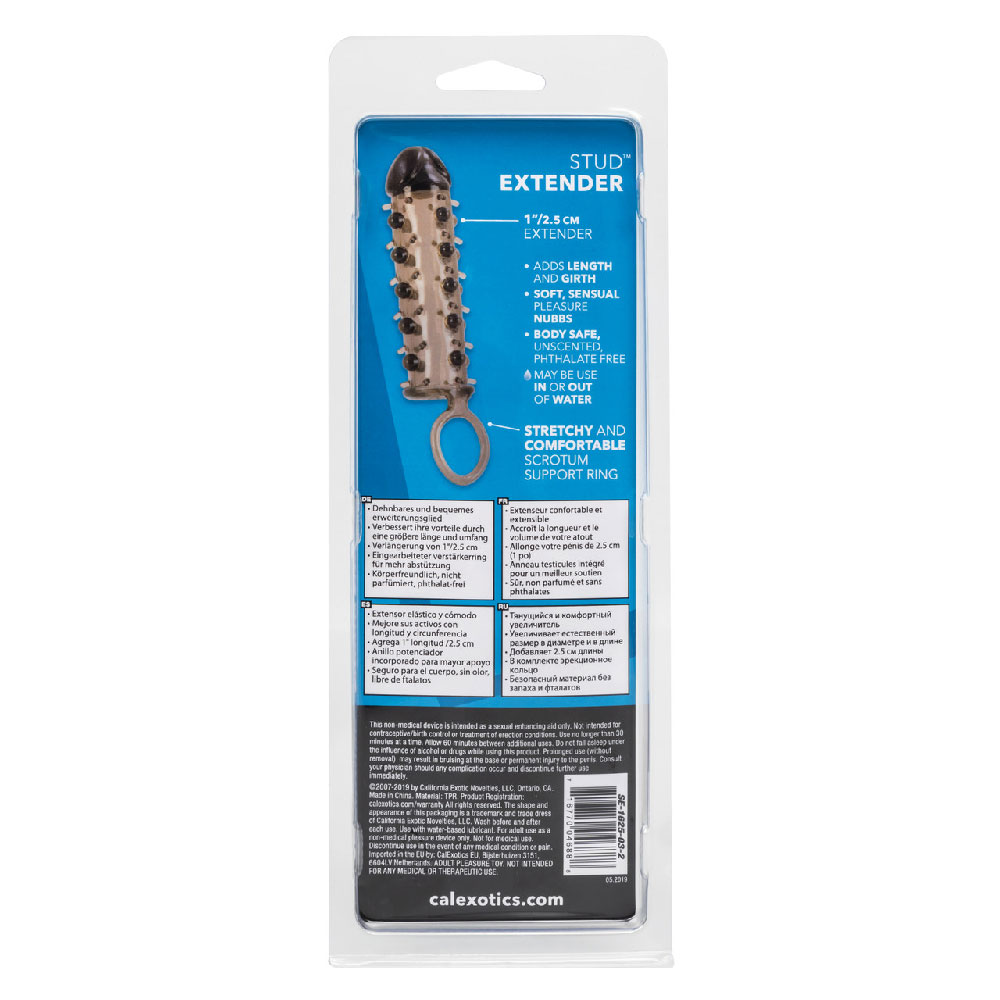CalExotics - Stud Extender Smoke With Support Ring - Penis Extension & Sleeves