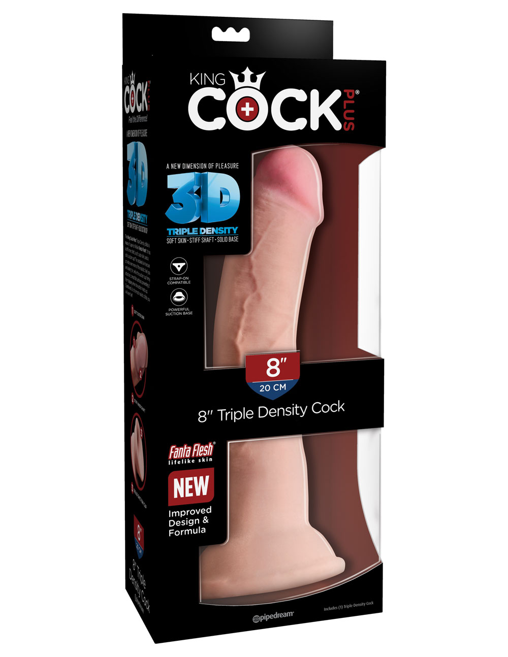Pipedream - King Cock Plus Triple Density 8 Inch Cock - Light - Dildos