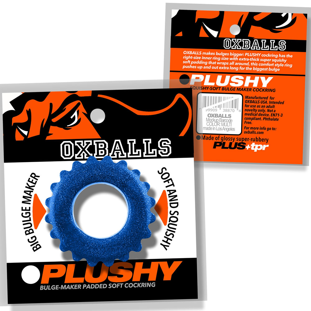 Oxballs - Oxballs Plushy Single Ring Blue Fire - Cockrings