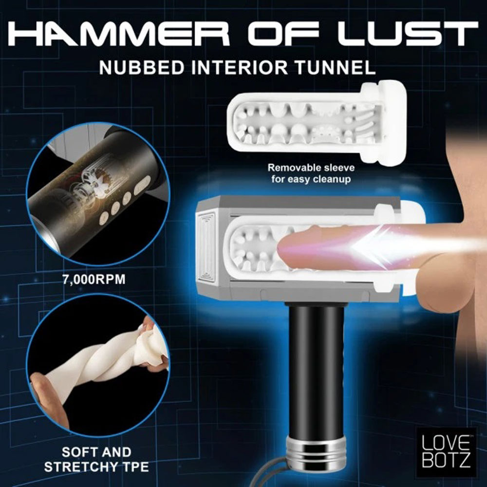 XR Brands - Thunder Stroker Sucking Masturbator - Silver - Masturbation Aids for Males