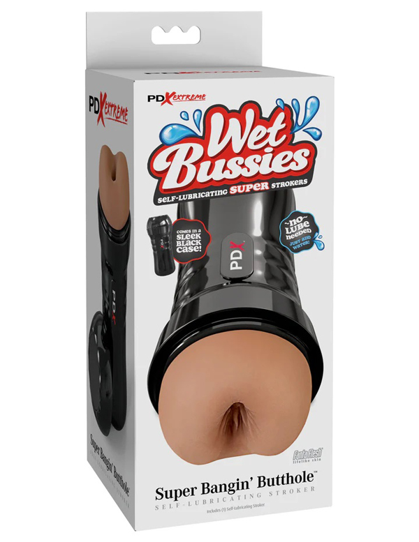 PDX Brands - PDX Extreme Wet Bussies Super Bangin'' Butthole Brown - Masturbation Aids for Males - TPE/TPR/Elastomers