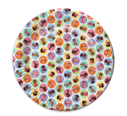 Little Genie - Mini Penis Plates 8 Pack - Bachelor & Bachelorette Items