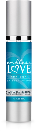 Body Action - Endless Love for Men Stay Hard and Prolong Water Based Lubricant 1.7 Oz - Lubricants, Creams & Glides