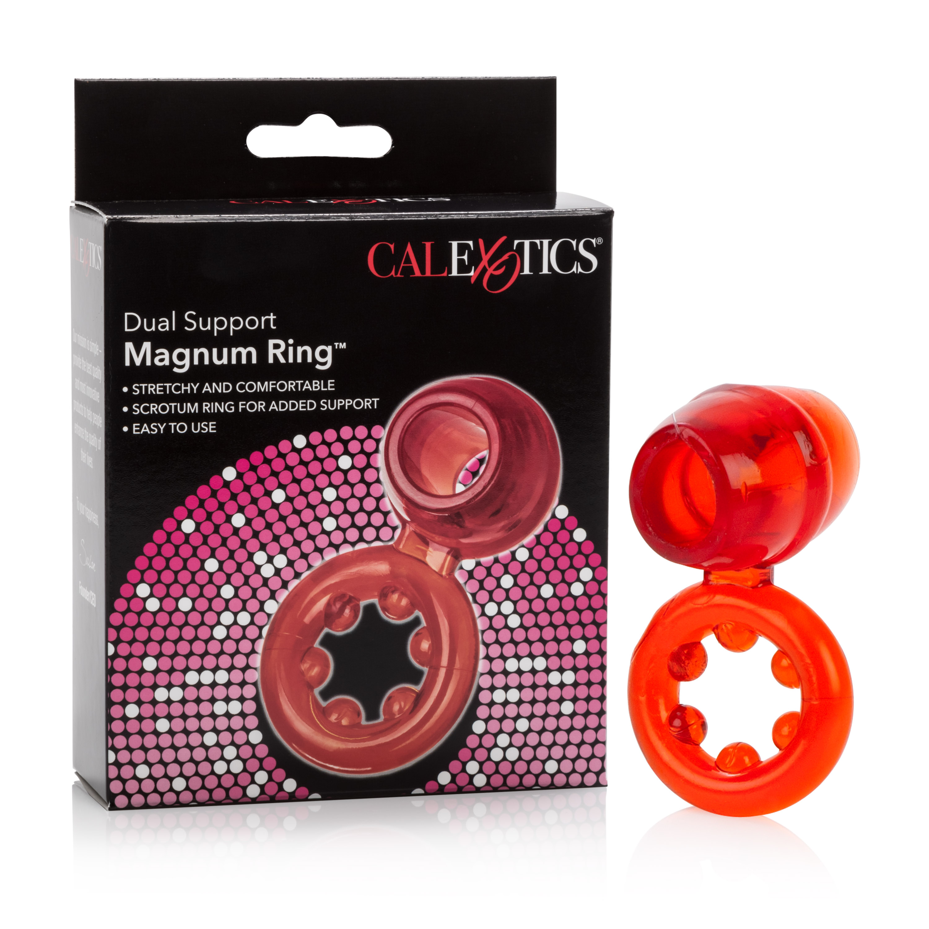 CalExotics - Dual Support Magnum Ring - Red - Cockrings