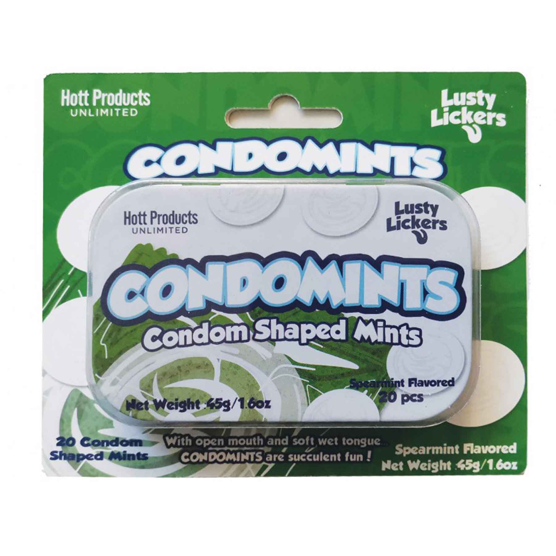 Hott Products - Condomints Spearmints Flavor Condoms Shaped Mints Display - Displays-Bowls & Wall Displays