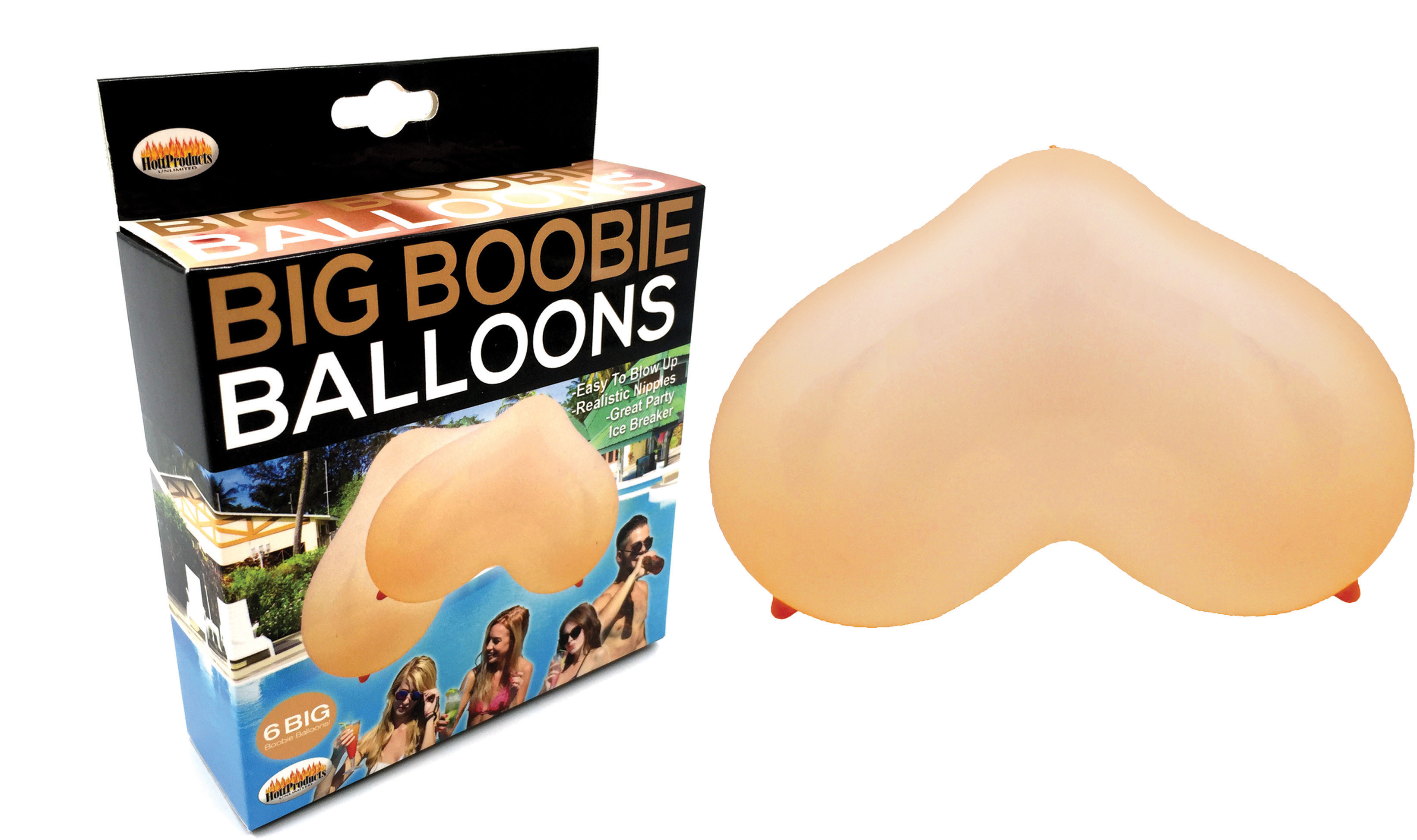 Hott Products - Big Boobie Balloons - 6 Pcs. - Novelties & Games