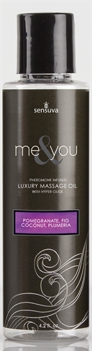 Sensuva - Me and You Massage Oil - Pomegranate Fig Coconut Plumeria - 4.2 Oz. - Bath & Body