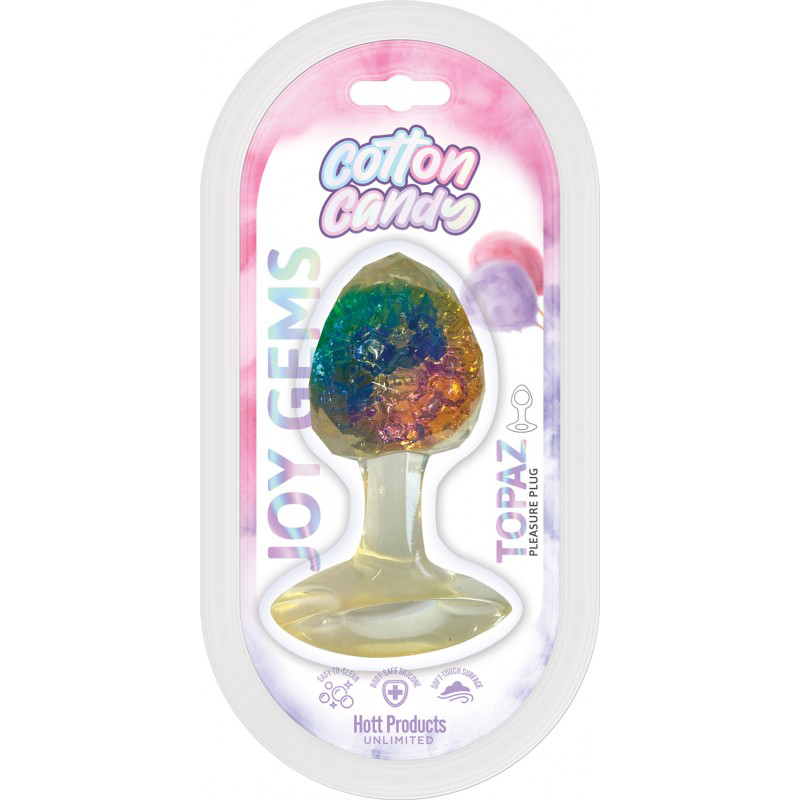 Hott Products - Cotton Candy Joy Gems Topaz Silicone Plug - Anal Toys & Stimulators - Silicone