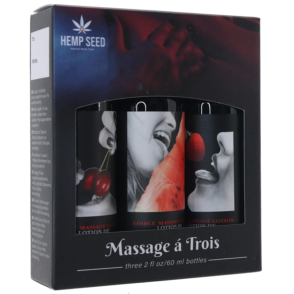 Earthly Body - Earthly Body Massage-a-trois Edible Massage Lotion 3-Piece Gift Set Box 2 oz. - Lubricants, Creams & Glides