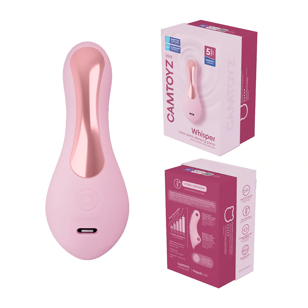 Camtoyz - Whisper Camtoyz Ulta Silent Vibrating Panty with App - Pink - Clit Stimulators