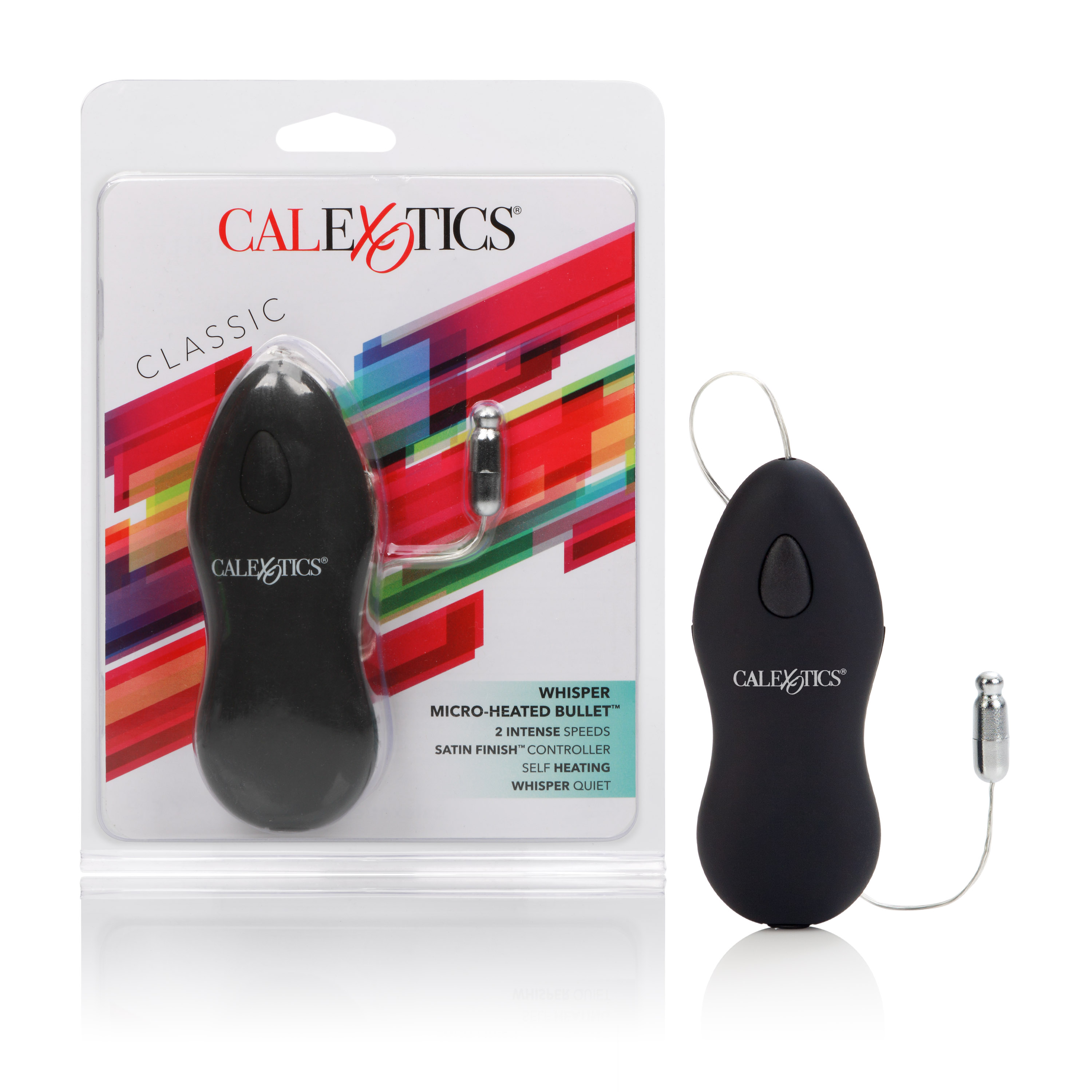 CalExotics - Whisper Micro Heated Bullet - Black - Eggs & Bullets