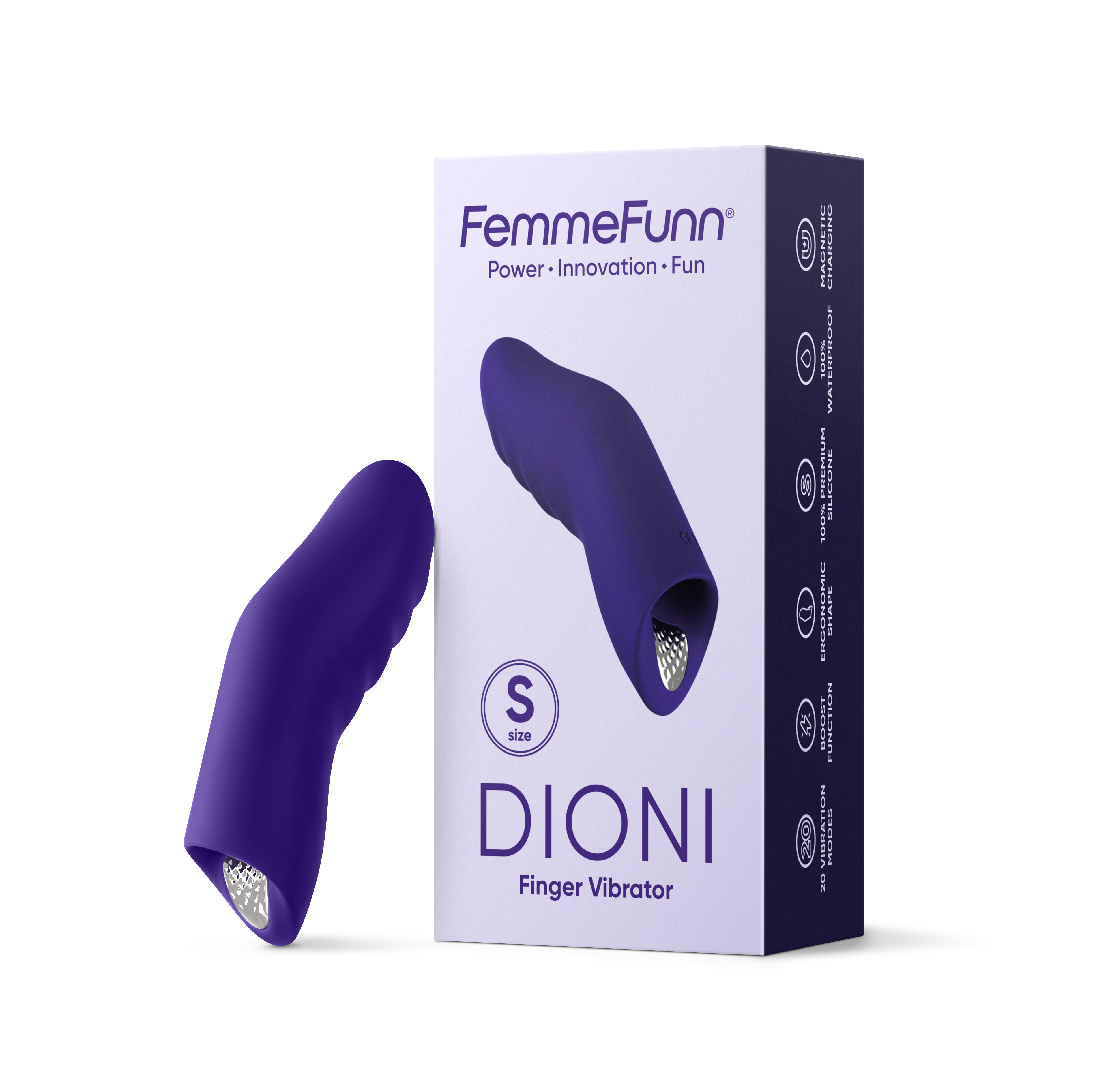 FemmeFunn - FemmeFunn Dioni Rechargeable Silicone Finger Vibrator Small Dark Purple - Vibrators - Silicone