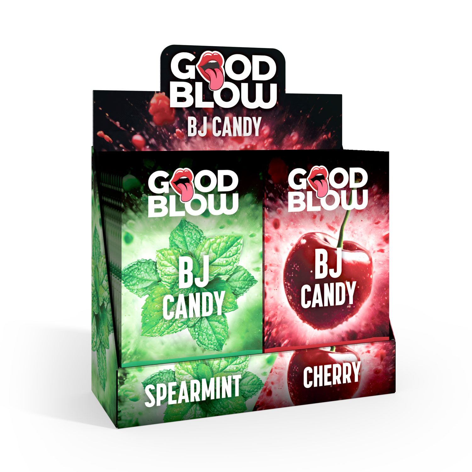 XR Brands - Bj Candy Pop Display Spearmint/cherry 24 Pcs - Displays-Bowls & Wall Displays