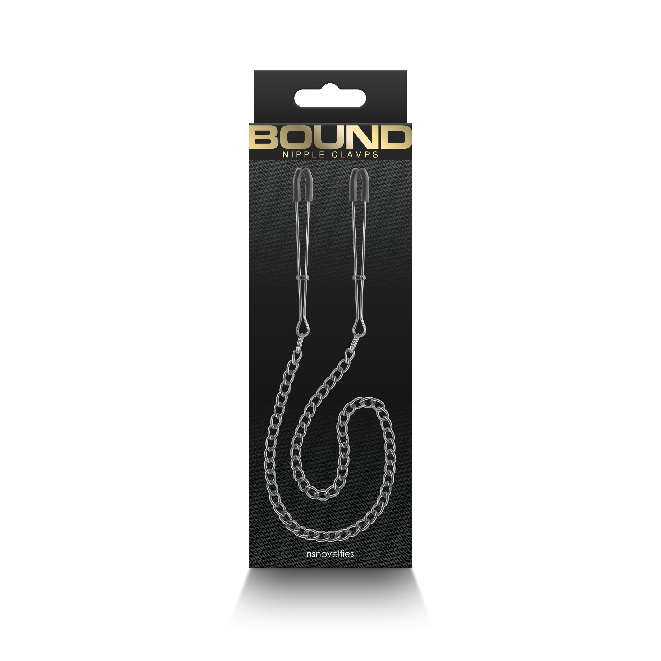 NS Novelties - Bound Nipple Clamps DC3 Gunmetal - Bondage & Fetish Toys - Metal