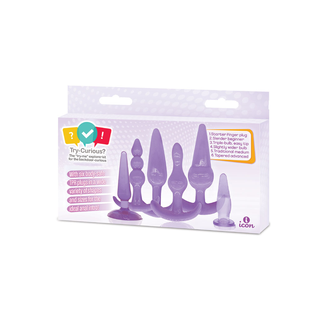 Icon Brands - Try Curious Anal Plug Kit - Purple - Anal Toys & Stimulators