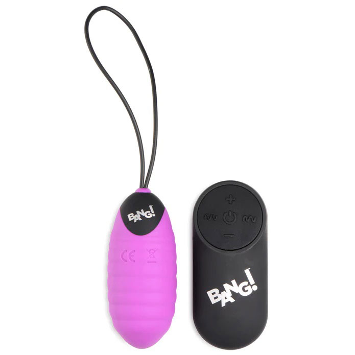 XR Brands - 28x Ribbed Silicone Egg - Purple - Vibrators