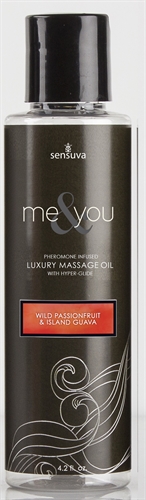 Sensuva - Me and You Massage Oil - Wild Passionfruit and Island Guava - 4.2 Fl. Oz. - Bath & Body
