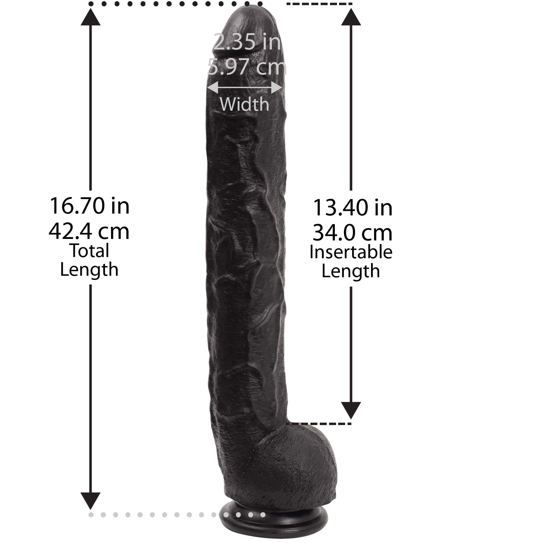 Doc Johnson - Dick Rambone Cock - 17 Inch - Black - Dildos