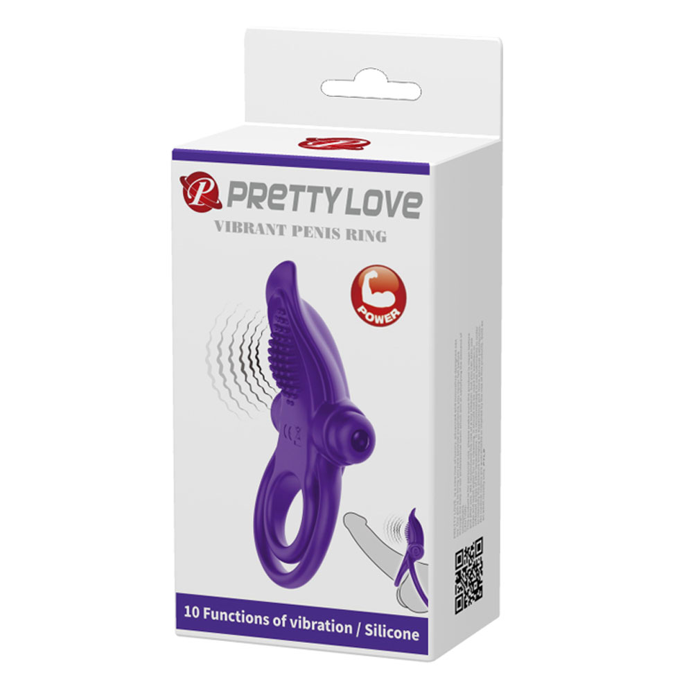 Pretty Love - Pretty Love Vibrant Penis Ring - Purple - Cockrings