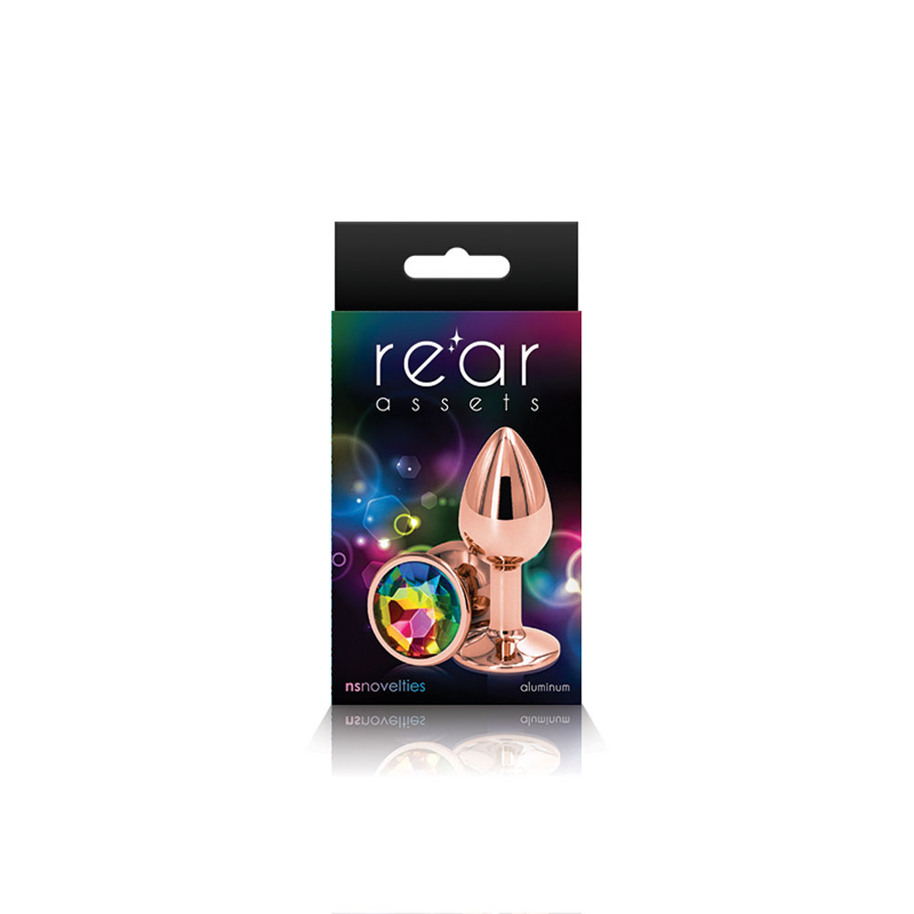 NS Novelties - Rear Assets Rose Gold Anal Plug Small Rainbow - Anal Toys & Stimulators - Metal