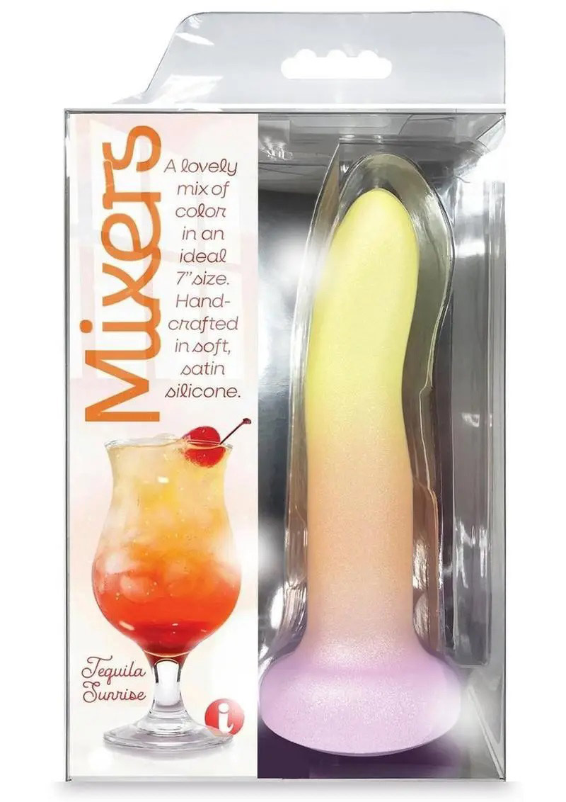 Icon Brands - Mixers Tequila Sunrise 8" Dildo - Yellow Orange Pink - Dildos & Dongs