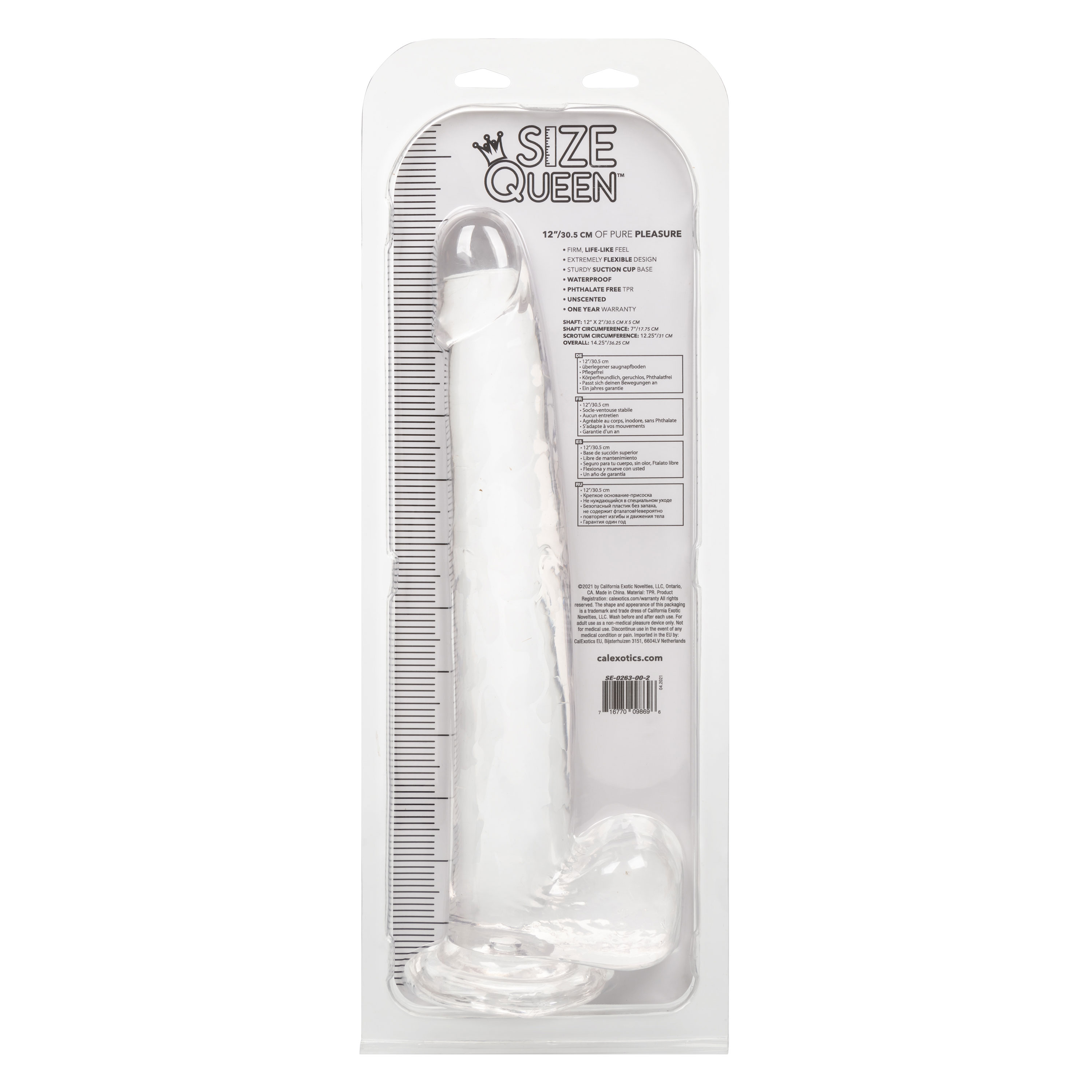 CalExotics - Size Queen 12 inch/30.5 Cm - Clear - Dildos