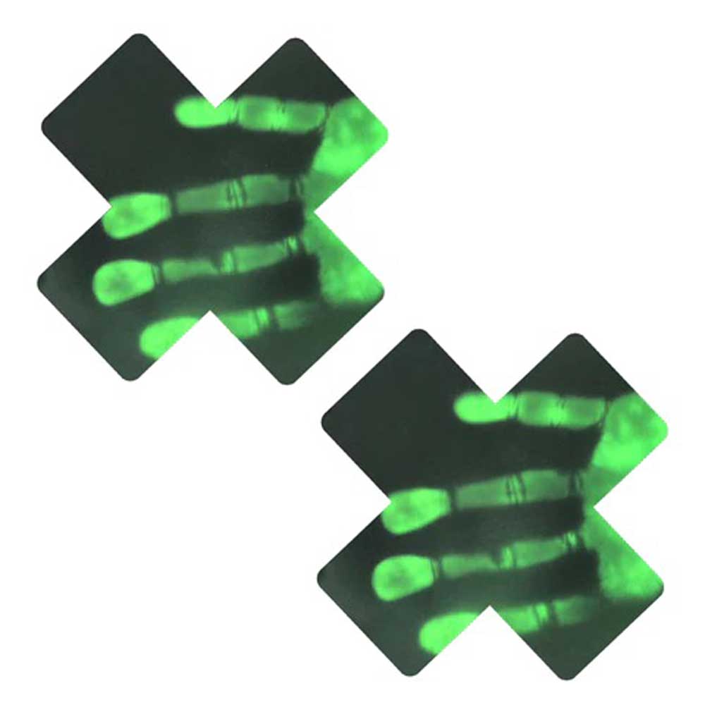 Neva Nude - Neon Greeny Temperature Reactive X Factor Nipple Cover Pasties - Body Jewelry (Non Piercing)