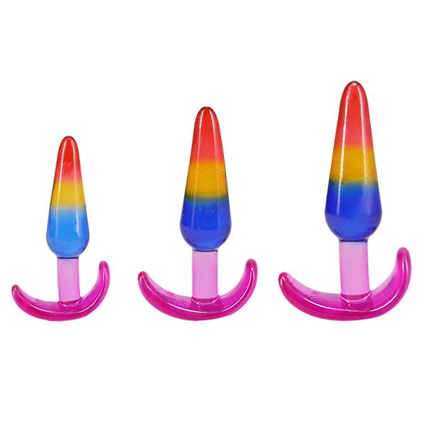 Doc Johnson - Crystal Jellies - Anal Trainer Set - Rainbow - Anal Toys & Stimulators